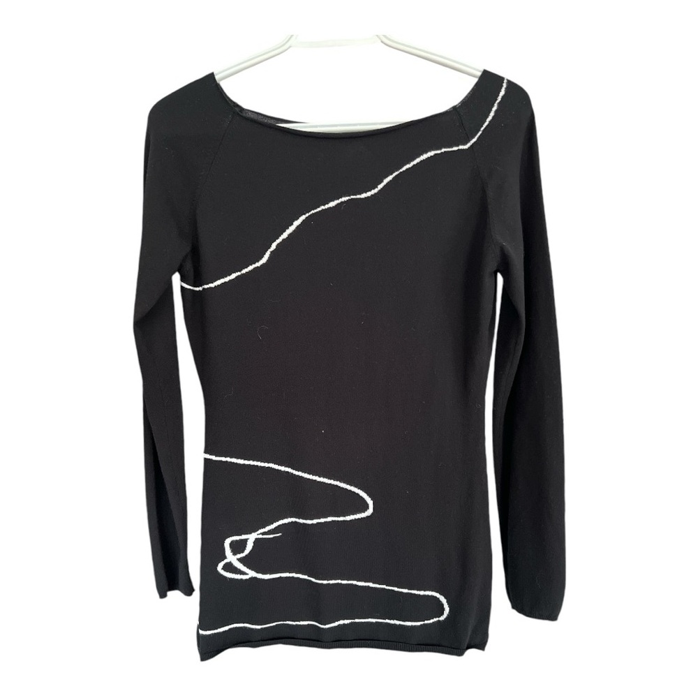 SARAH PACINI | Lightweight Boat Neck Long Line Knit Top